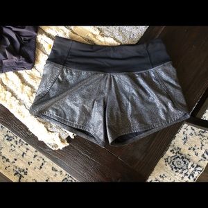 Lululemon metallic shorts